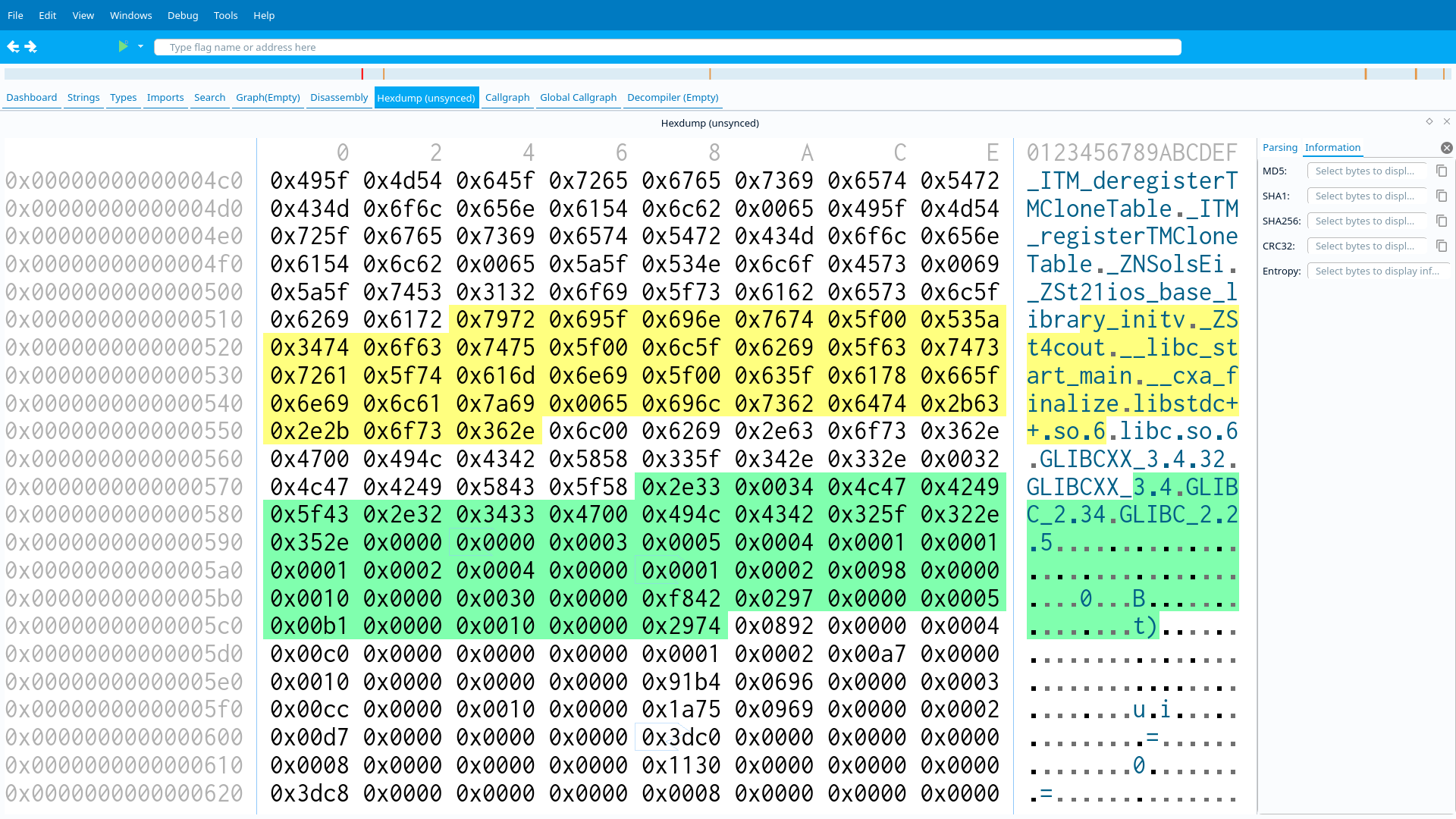 Two highlighted marks
